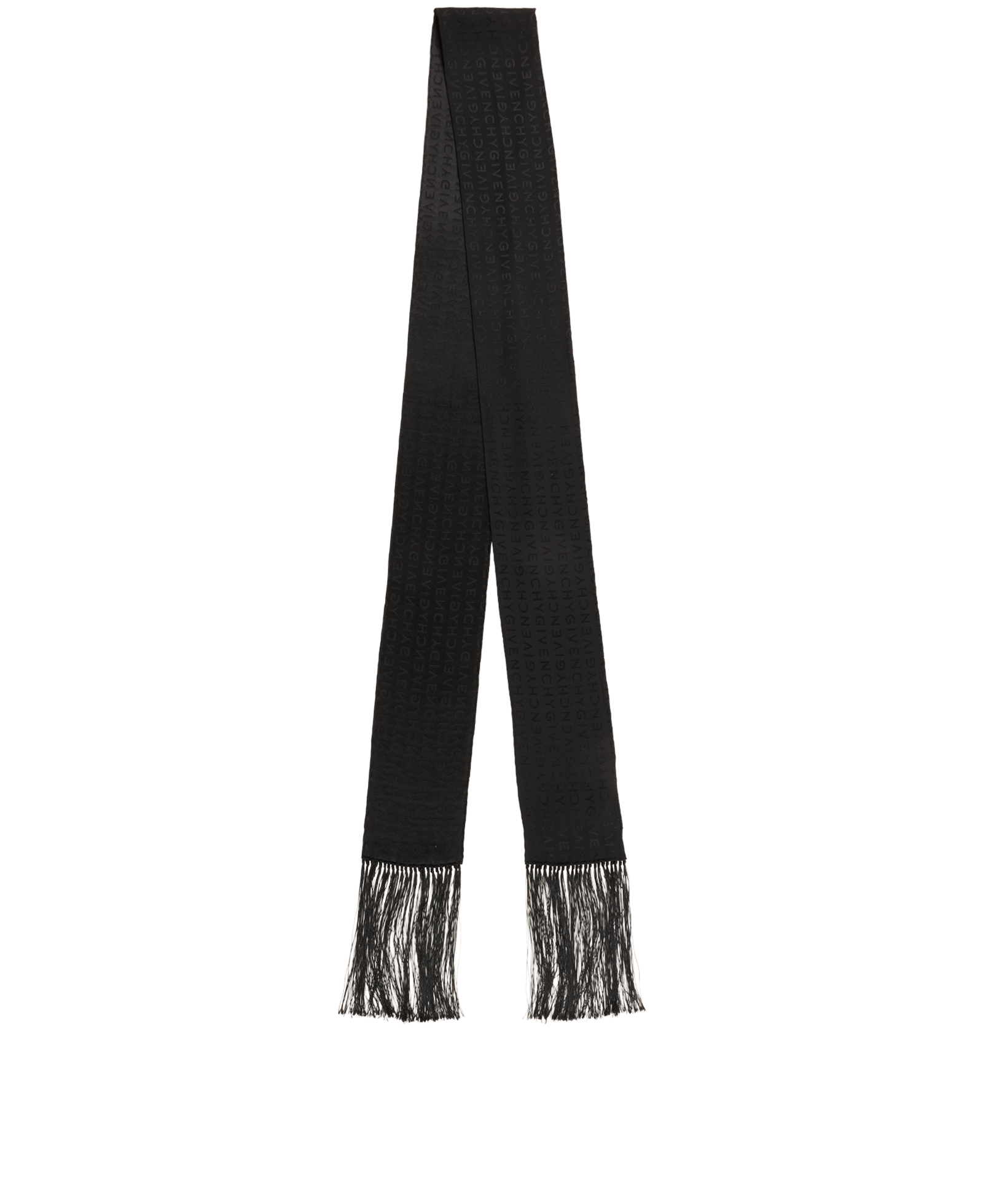 Givenchy Logo Slim Scarf, &pound;95, Accessories, Black, Silk, Back view