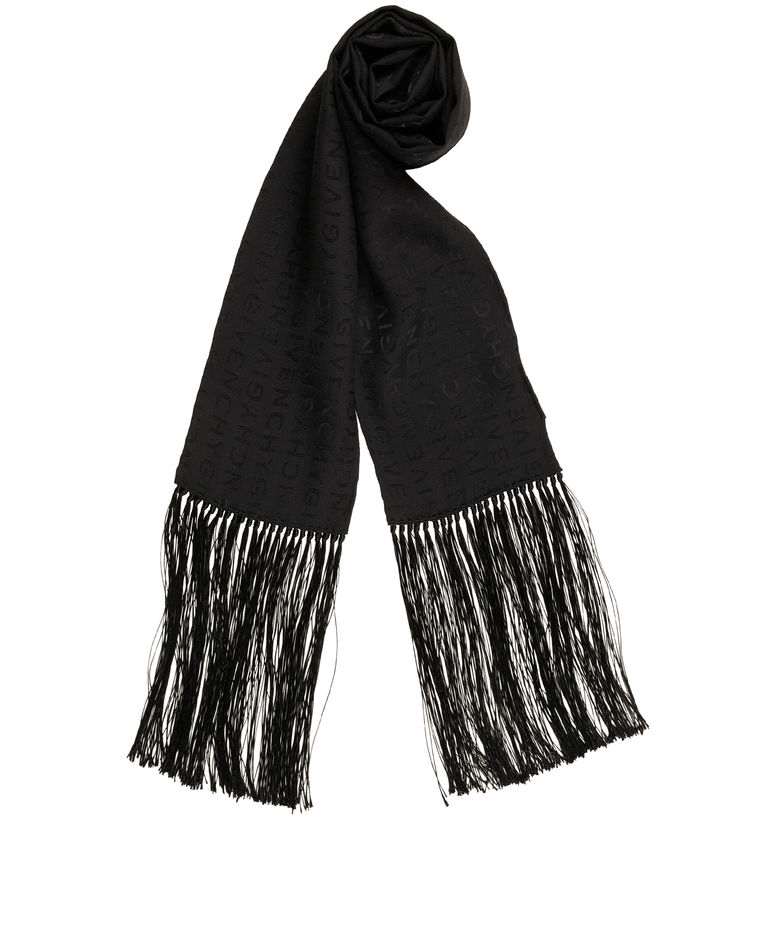 Givenchy Logo Slim Scarf, &pound;95, Accessories, Black, Silk, Other view