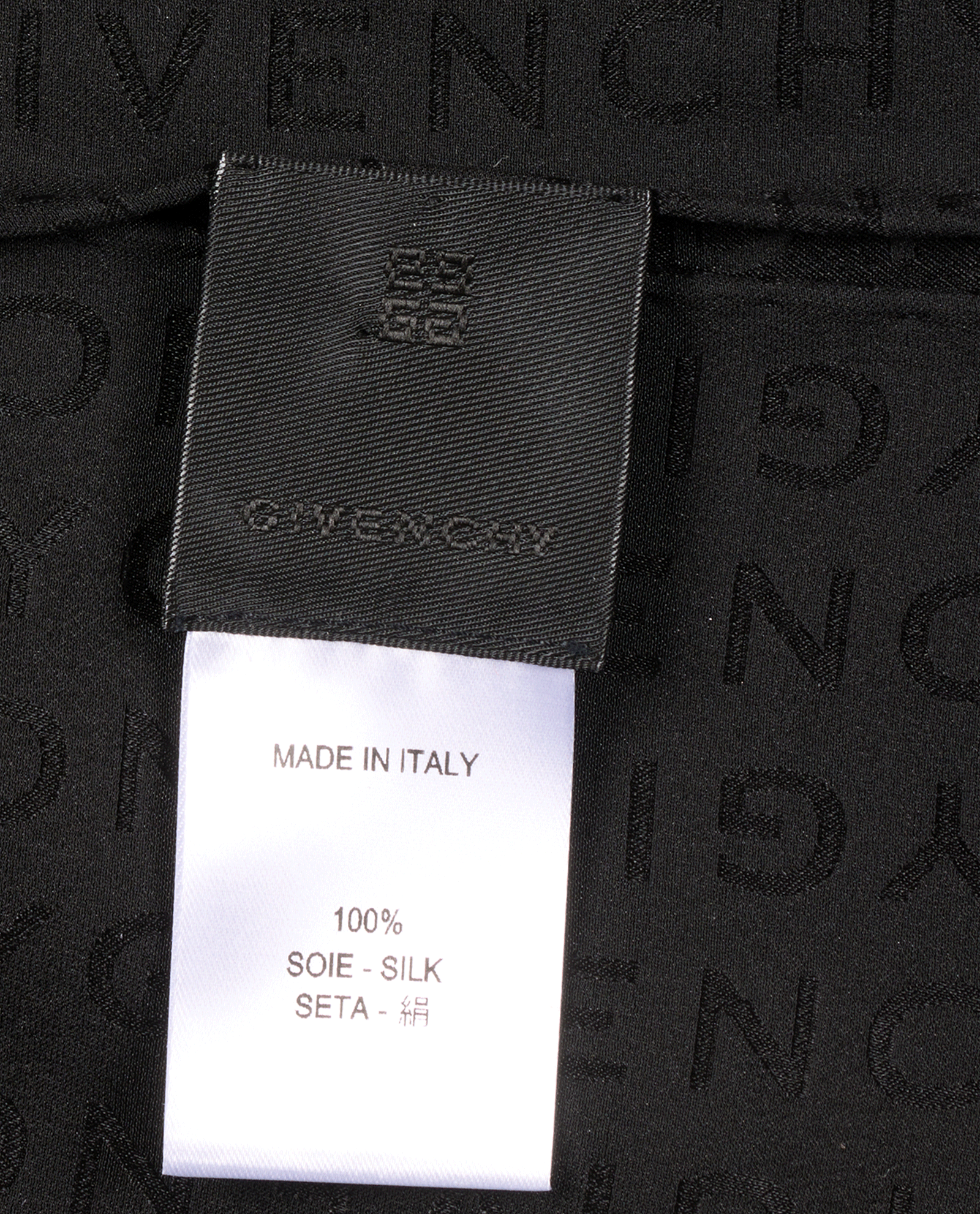 Givenchy Logo Slim Scarf, &pound;95, Accessories, Black, Silk, Other view