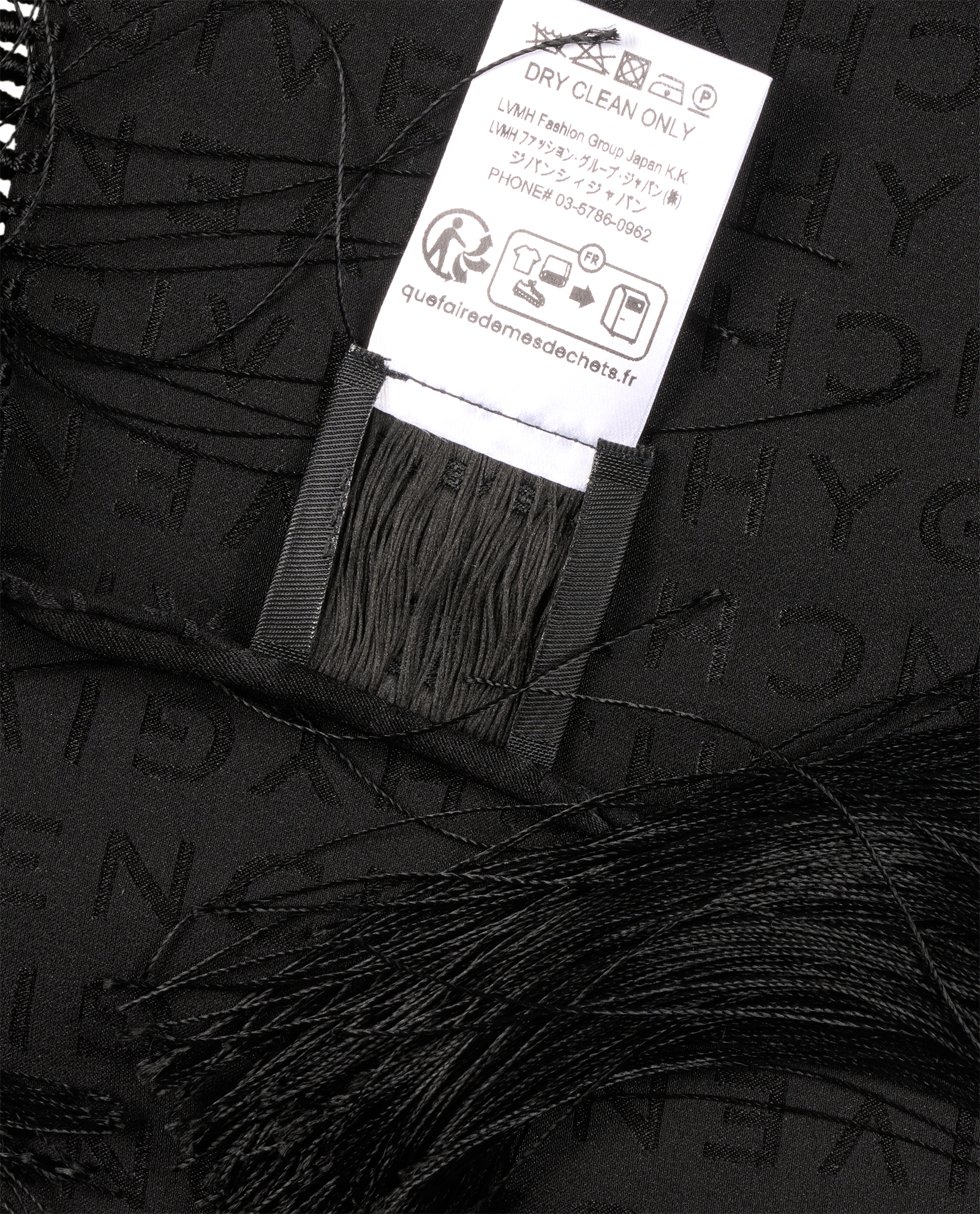 Givenchy Logo Slim Scarf, &pound;95, Accessories, Black, Silk, Other view