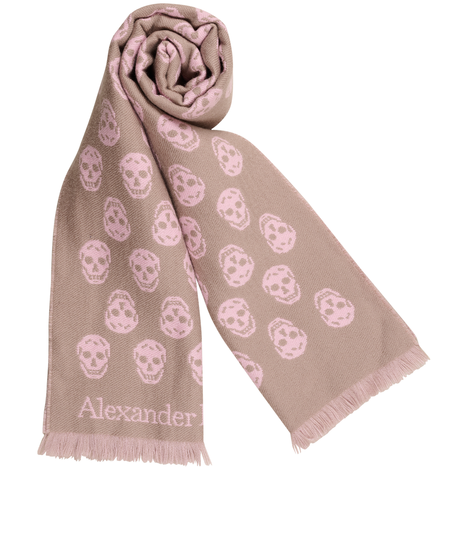 Alexander McQueen Skull Print Scarf, &pound;95, Accessories, Beige/Pink, Wool, Other view