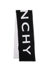Givenchy Logo Print Scarf, &pound;110, Accessories, Black/White, Wool, Back view