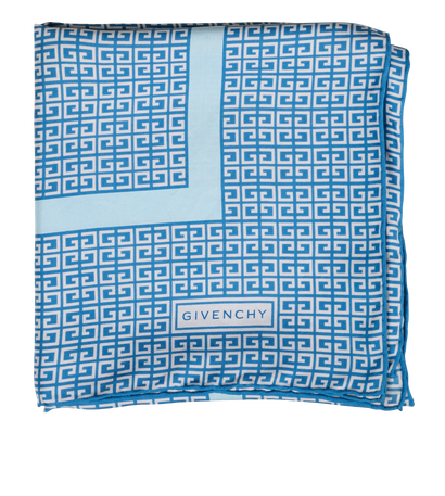 Givenchy Square Monogram Scarf, &pound;110, Accessories, Blue, Silk, Front view
