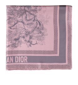 Christian Dior Toile De Sauvage Square Scarf, Silk, Pink, MII, B, 3*