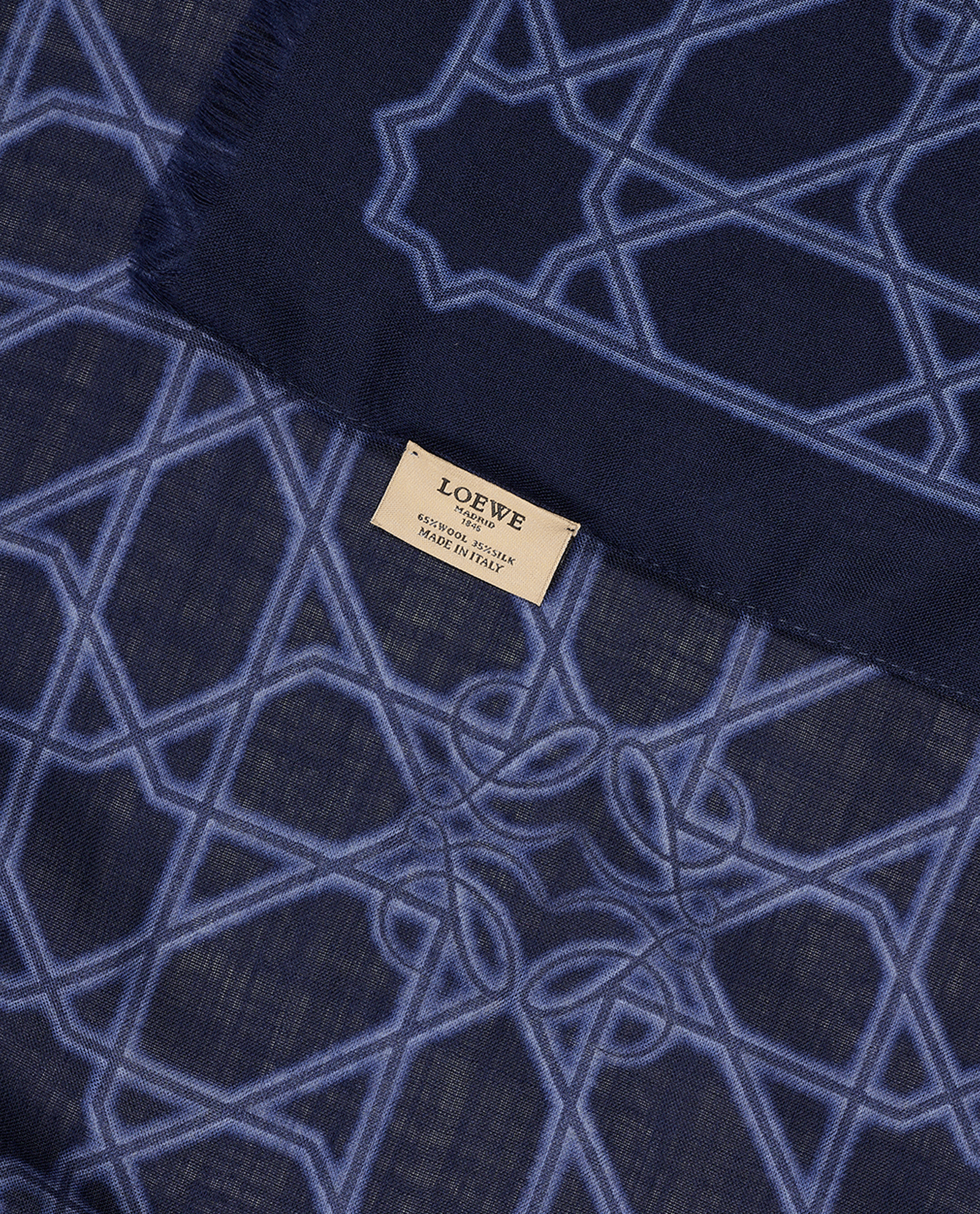 Loewe Anagram Scarf, &pound;80, Accessories, Blue, Silk/Wool, Other view