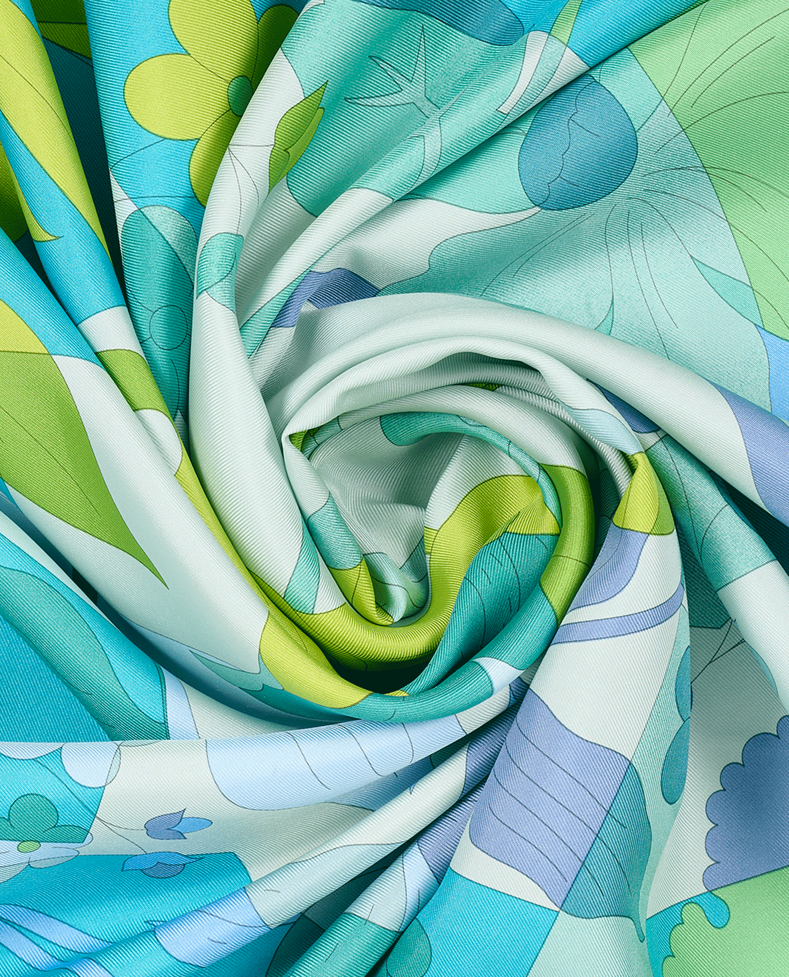 Salvatore Ferragamo Floral Scarf, &pound;110, Accessories, Blue/Green, Silk, Other view