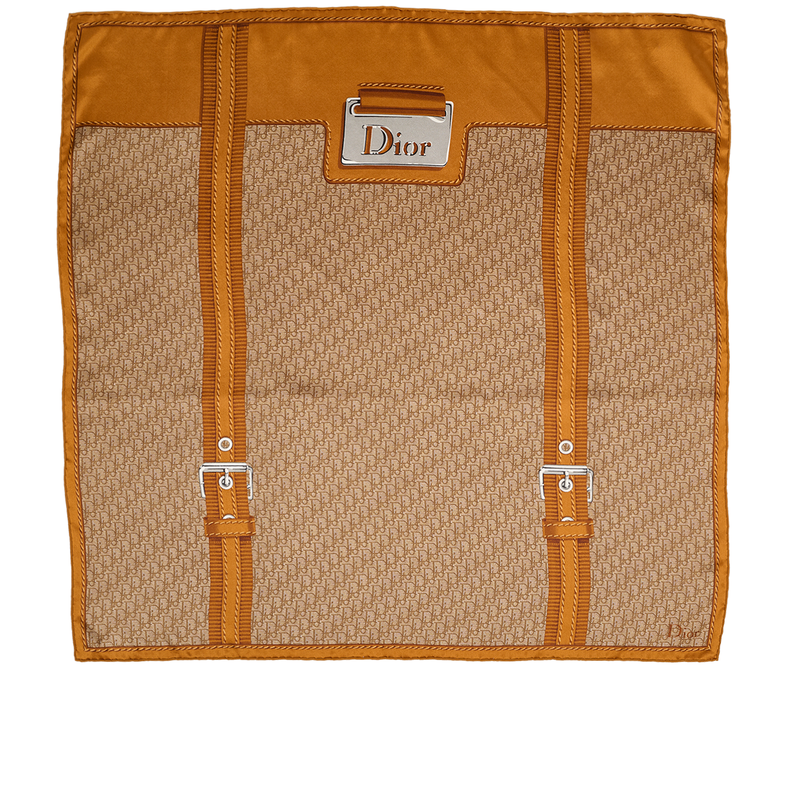 Christian Dior Oblique Print Scarf, &pound;220, Accessories, Brown, Silk, Back view