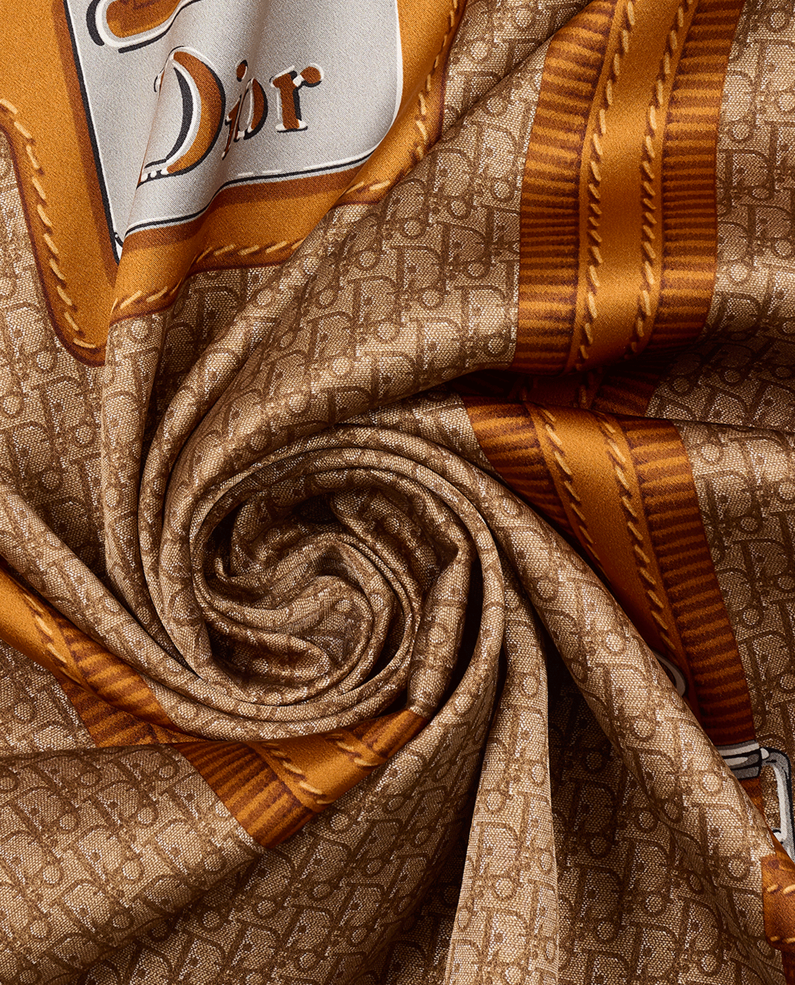 Christian Dior Oblique Print Scarf, &pound;220, Accessories, Brown, Silk, Other view