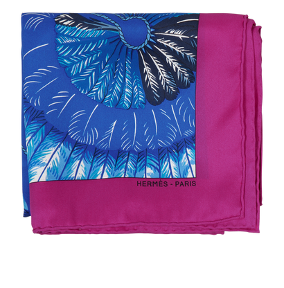 Hermes Brazil II Scarf 70cm, &pound;295, Accessories, Blue/Purple, Silk, Front view
