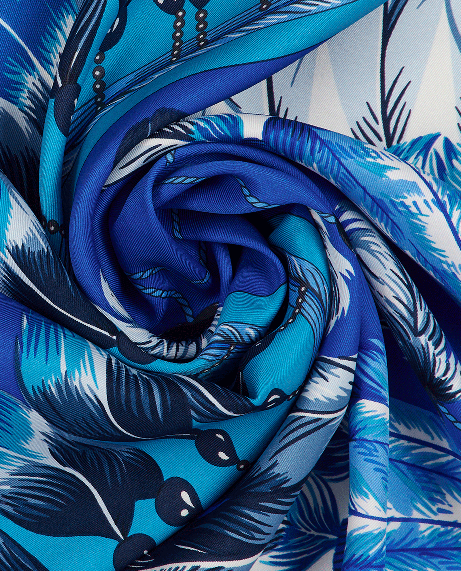Hermes Brazil II Scarf 70cm, &pound;295, Accessories, Blue/Purple, Silk, Other view