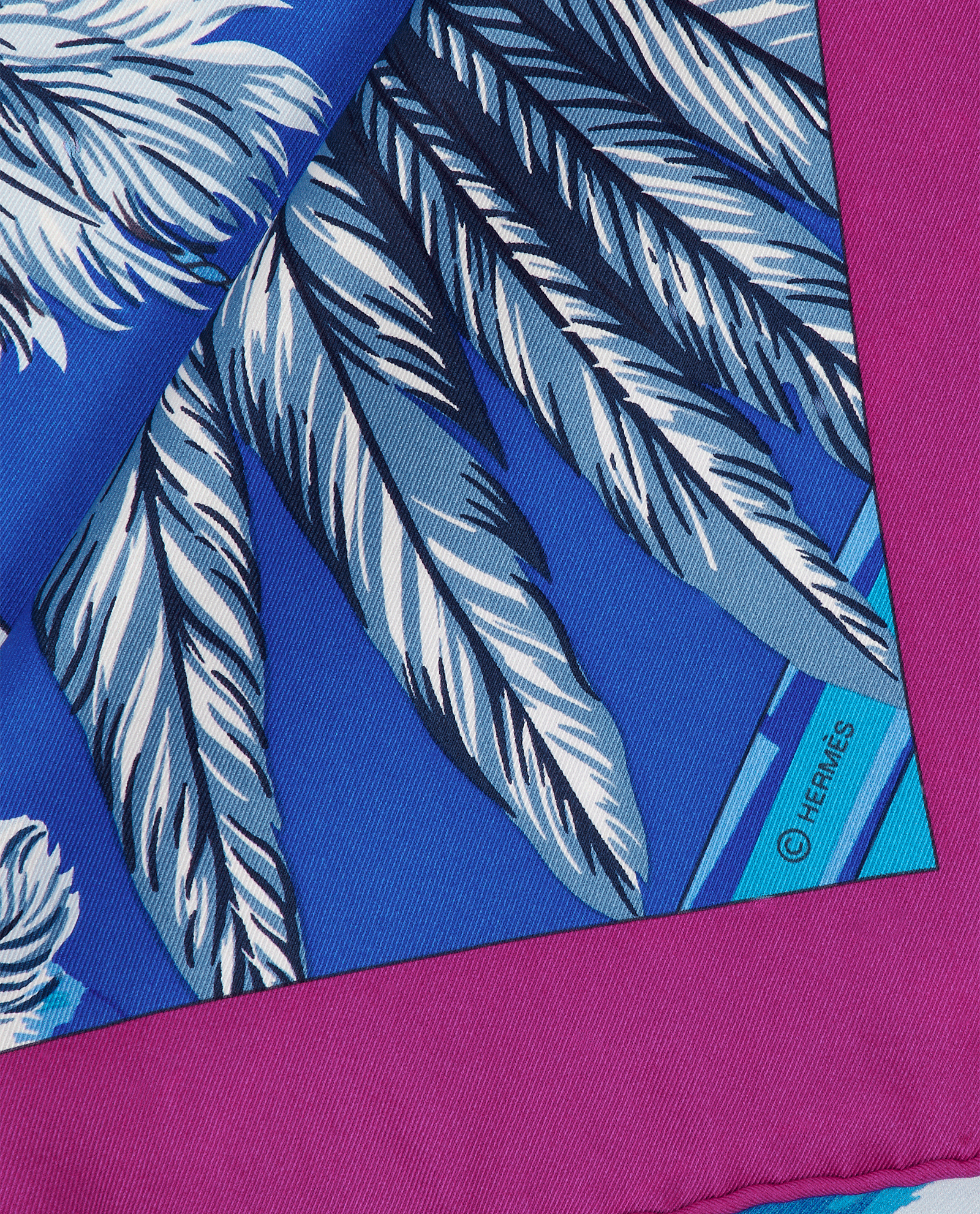 Hermes Brazil II Scarf 70cm, &pound;295, Accessories, Blue/Purple, Silk, Other view