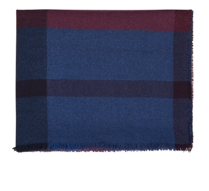 Burberry Fringed Shawl, &pound;140, Accessories, Blue/Purple, Cashmere/Wool, Front view