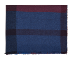 Burberry Fringed Shawl, Wool/Cashmere, Blue/Purple, MII, 2*