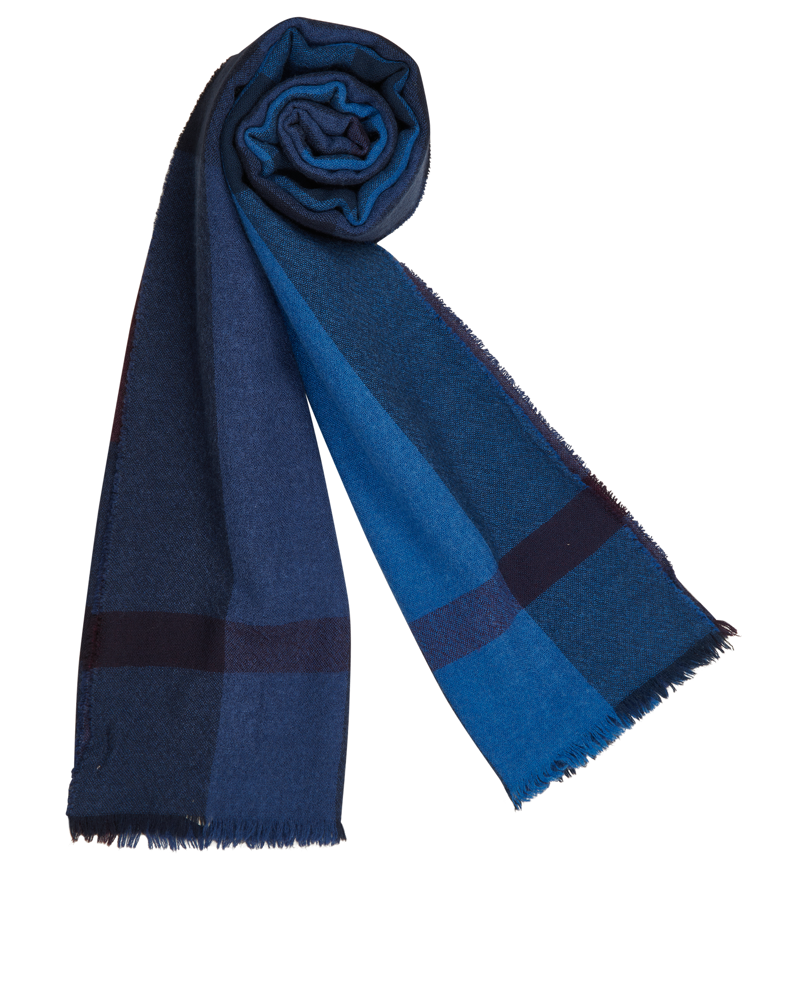 Burberry Fringed Shawl, &pound;140, Accessories, Blue/Purple, Cashmere/Wool, Other view