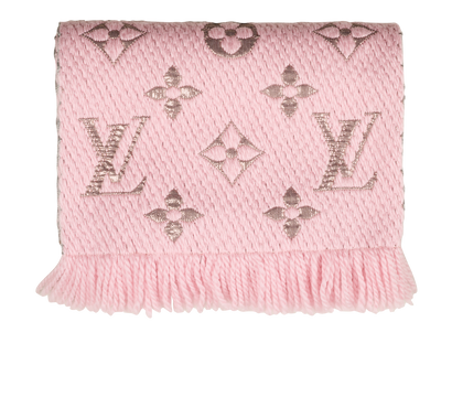 Louis Vuitton Logomania Scarf, &pound;250, Accessories, Pink/Silver, Silk/Wool, Front view