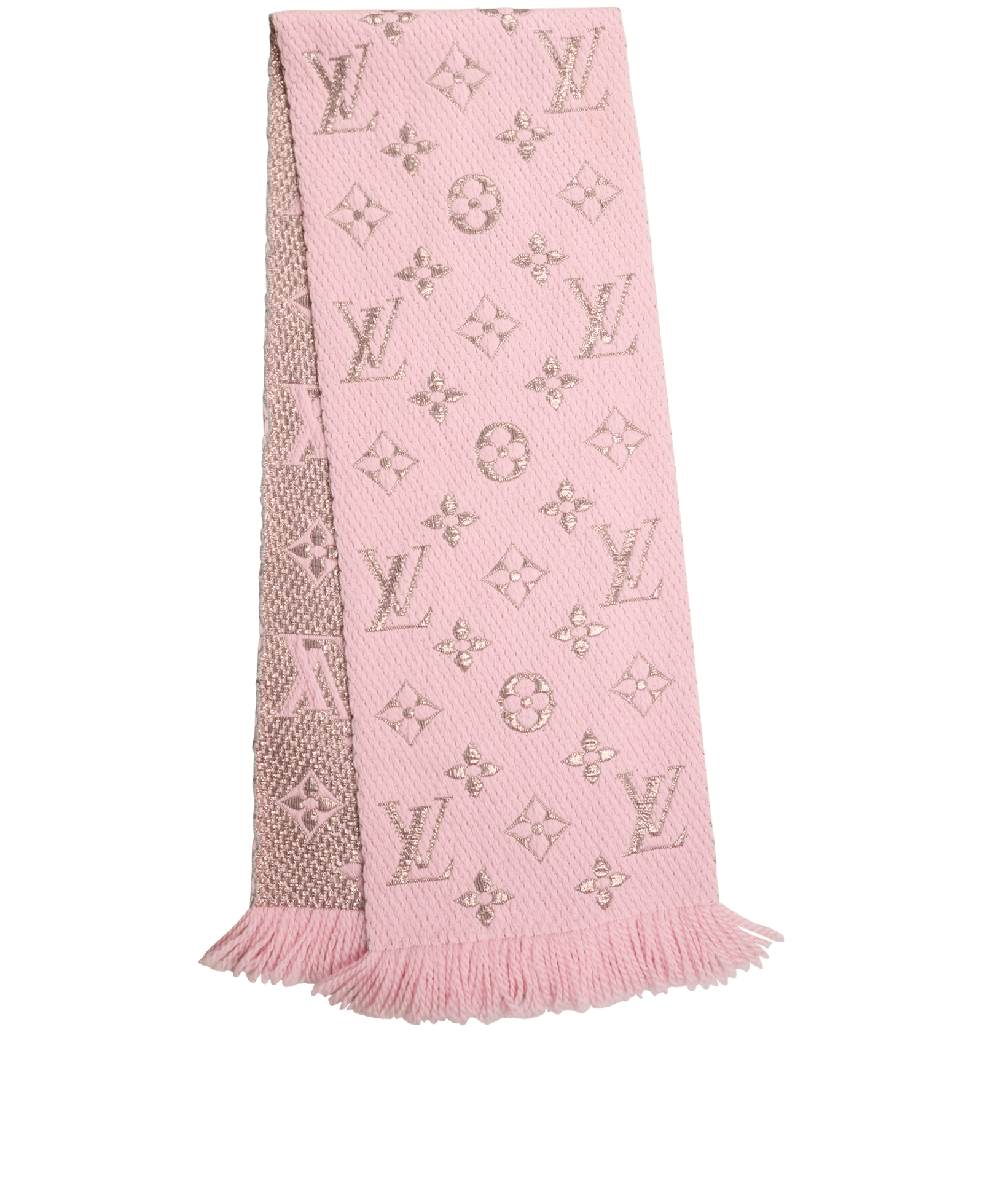 Louis Vuitton Logomania Scarf, &pound;250, Accessories, Pink/Silver, Silk/Wool, Back view