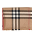 Burberry Check Fringed Shawl, &pound;120, Accessories, Brown, Silk/Wool, Front view