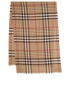 Burberry Check Fringed Shawl, &pound;120, Accessories, Brown, Silk/Wool, Back view
