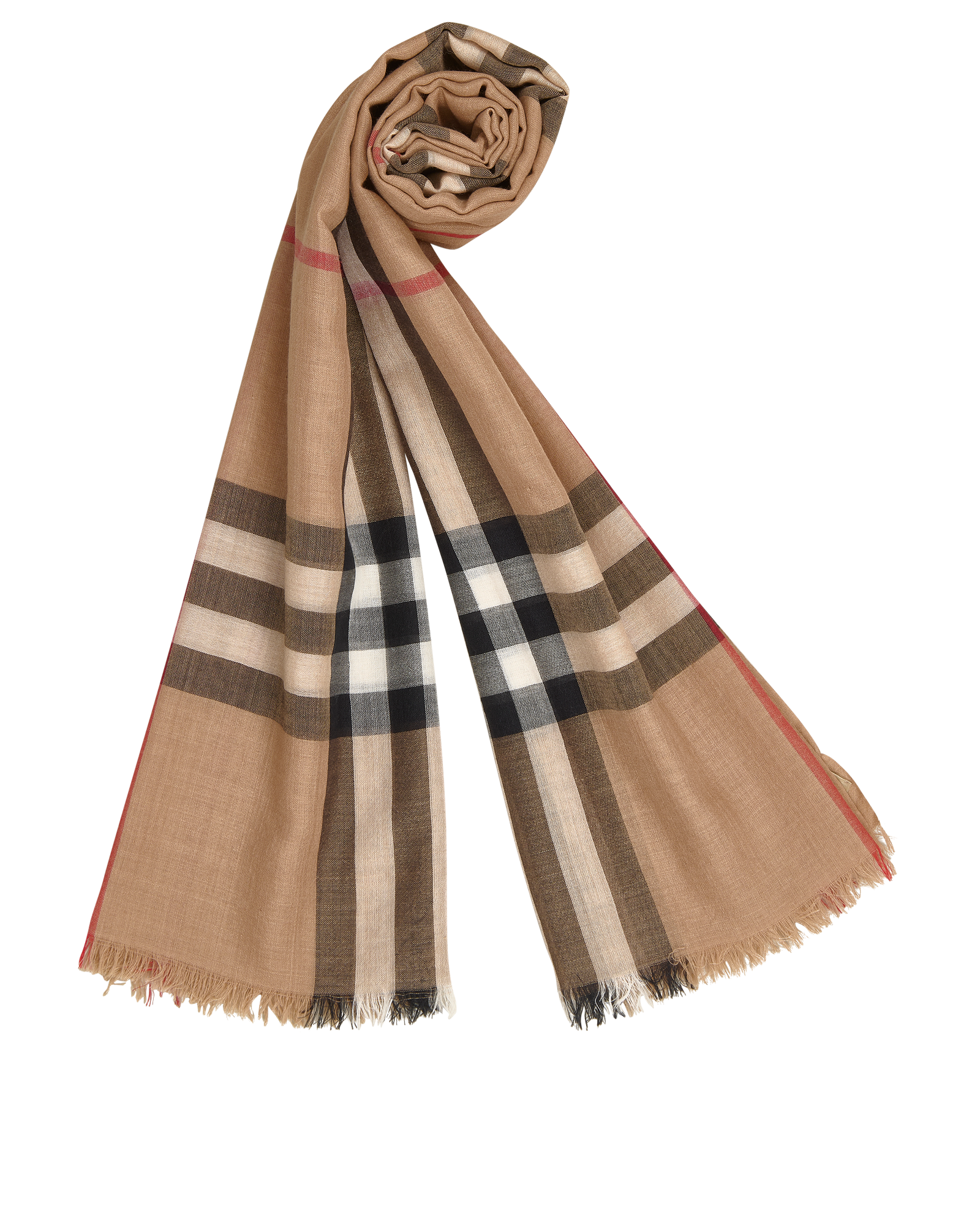 Burberry Check Fringed Shawl, &pound;120, Accessories, Brown, Silk/Wool, Other view
