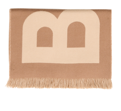 Burberry Logo Scarf, Wool, Brown, MII, 3*