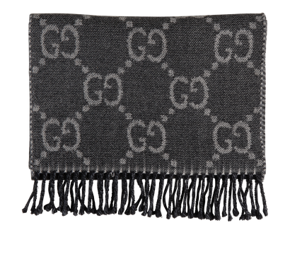 Gucci GG Scarf, &pound;220, Accessories, Black, Wool, Front view