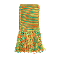Acne Studios Fringed Knit Scarf, Acrylic/Wool, Green/Orange, 3*