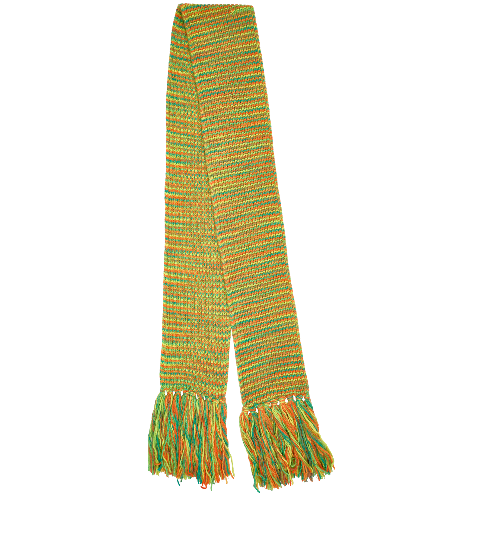 Acne Studios Fringed Knit Scarf, &pound;70, Accessories, Green/Orange, Wool, Back view