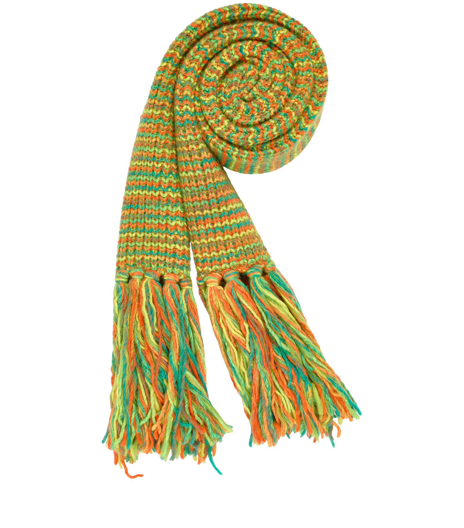Acne Studios Fringed Knit Scarf, &pound;70, Accessories, Green/Orange, Wool, Other view