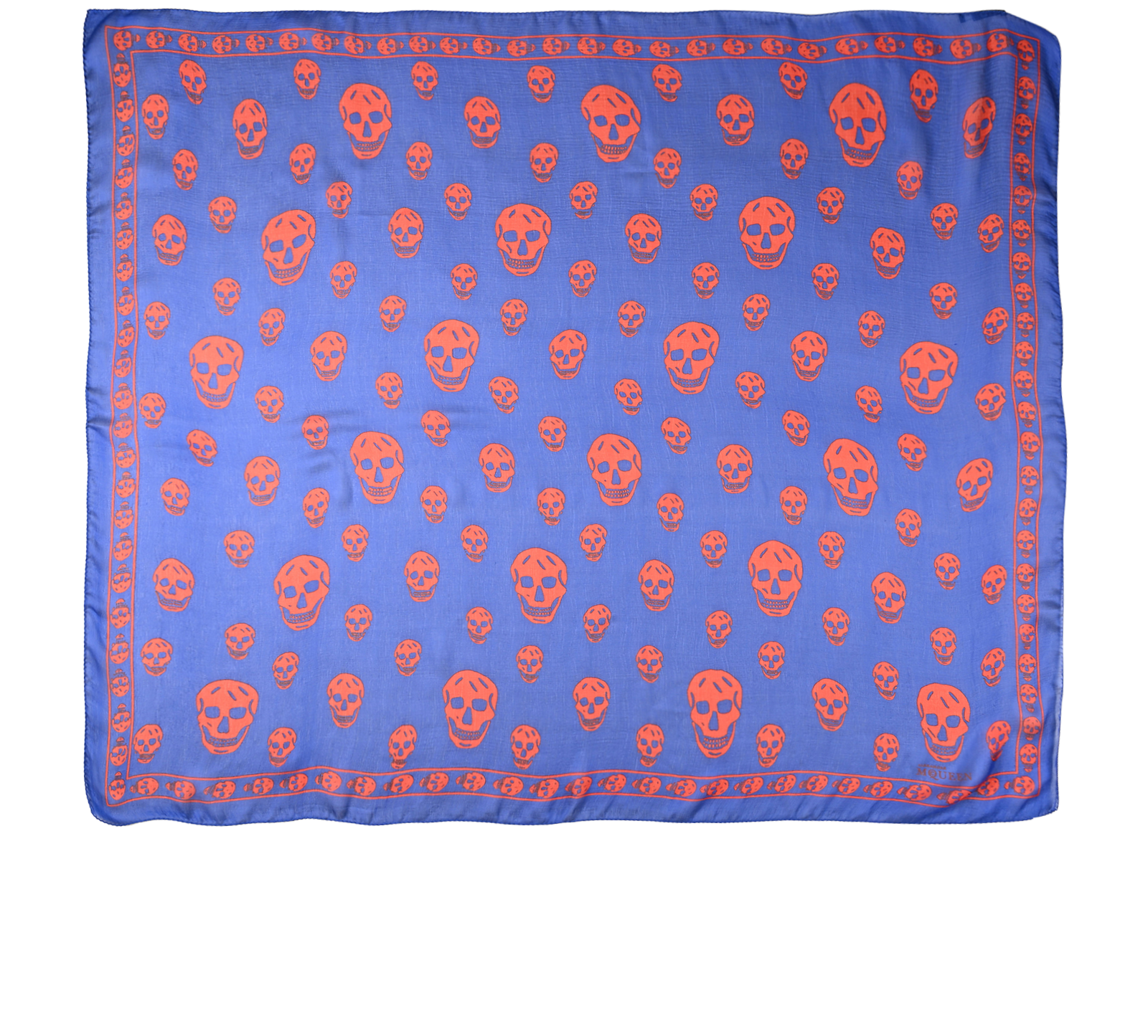 Alexander McQueen Skull Scarf, &pound;120, Accessories, Blue/Red, Silk, Back view