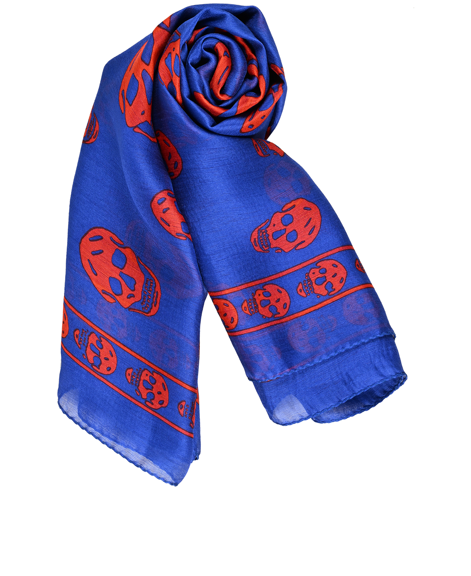 Alexander McQueen Skull Scarf, &pound;120, Accessories, Blue/Red, Silk, Other view