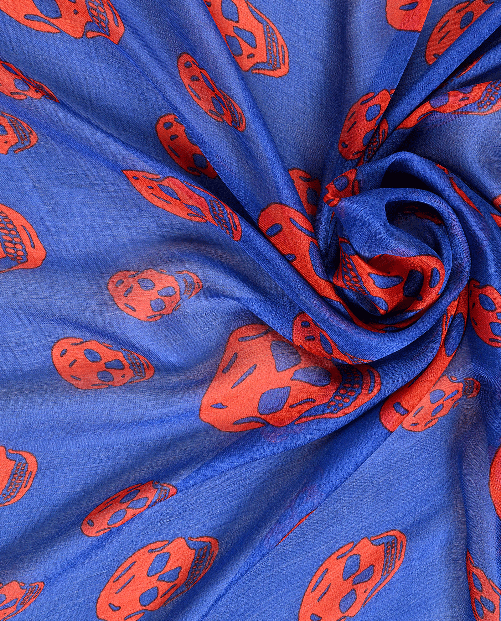 Alexander McQueen Skull Scarf, &pound;120, Accessories, Blue/Red, Silk, Other view