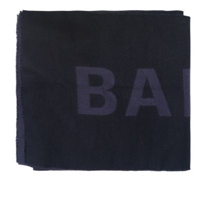 Balenciaga Logo Scarf, &pound;195, Accessories, Black/Blue, Wool, Front view