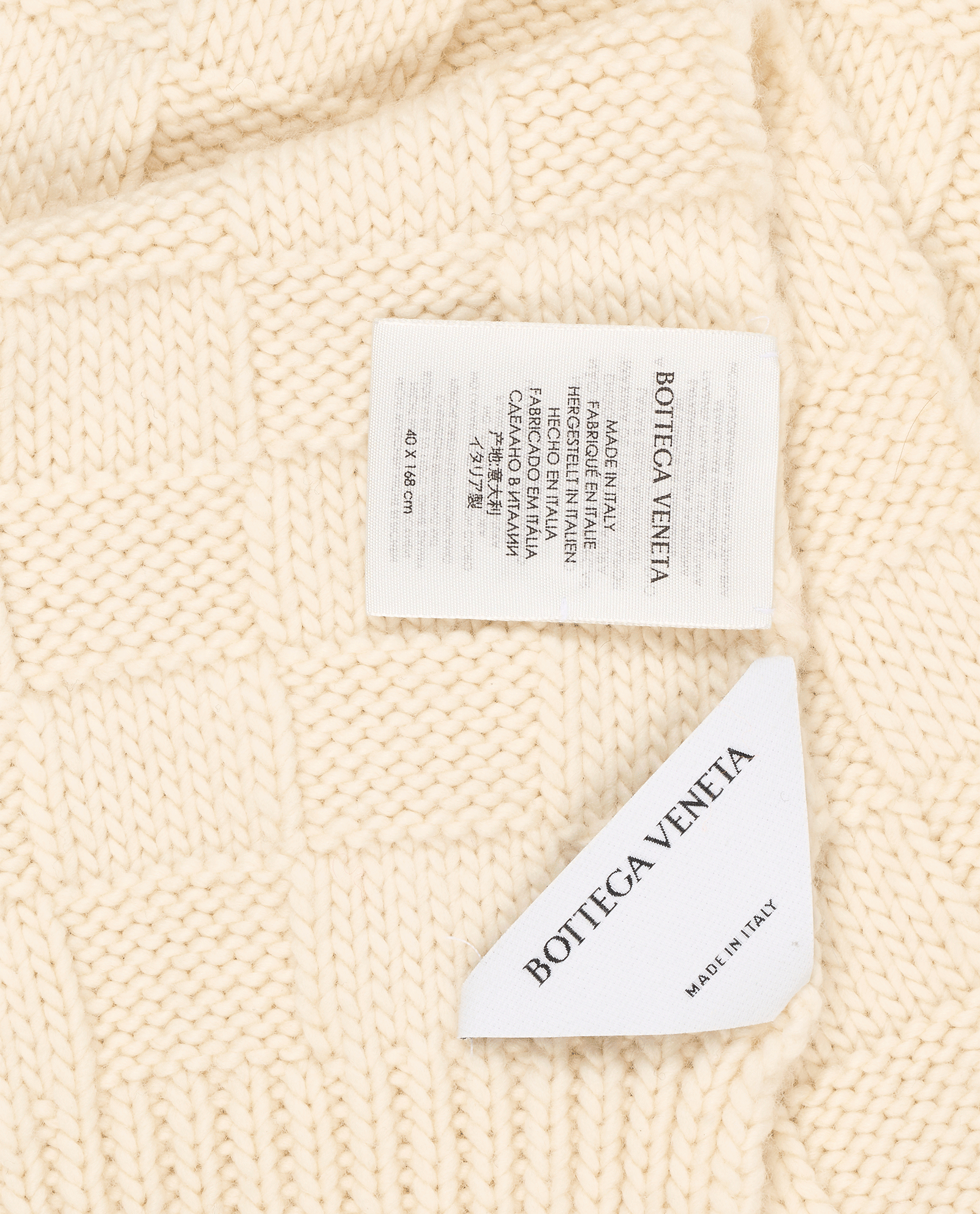 Bottega Veneta Intrecciato Knit Scarf, &pound;90, Accessories, Cream, Wool, Other view