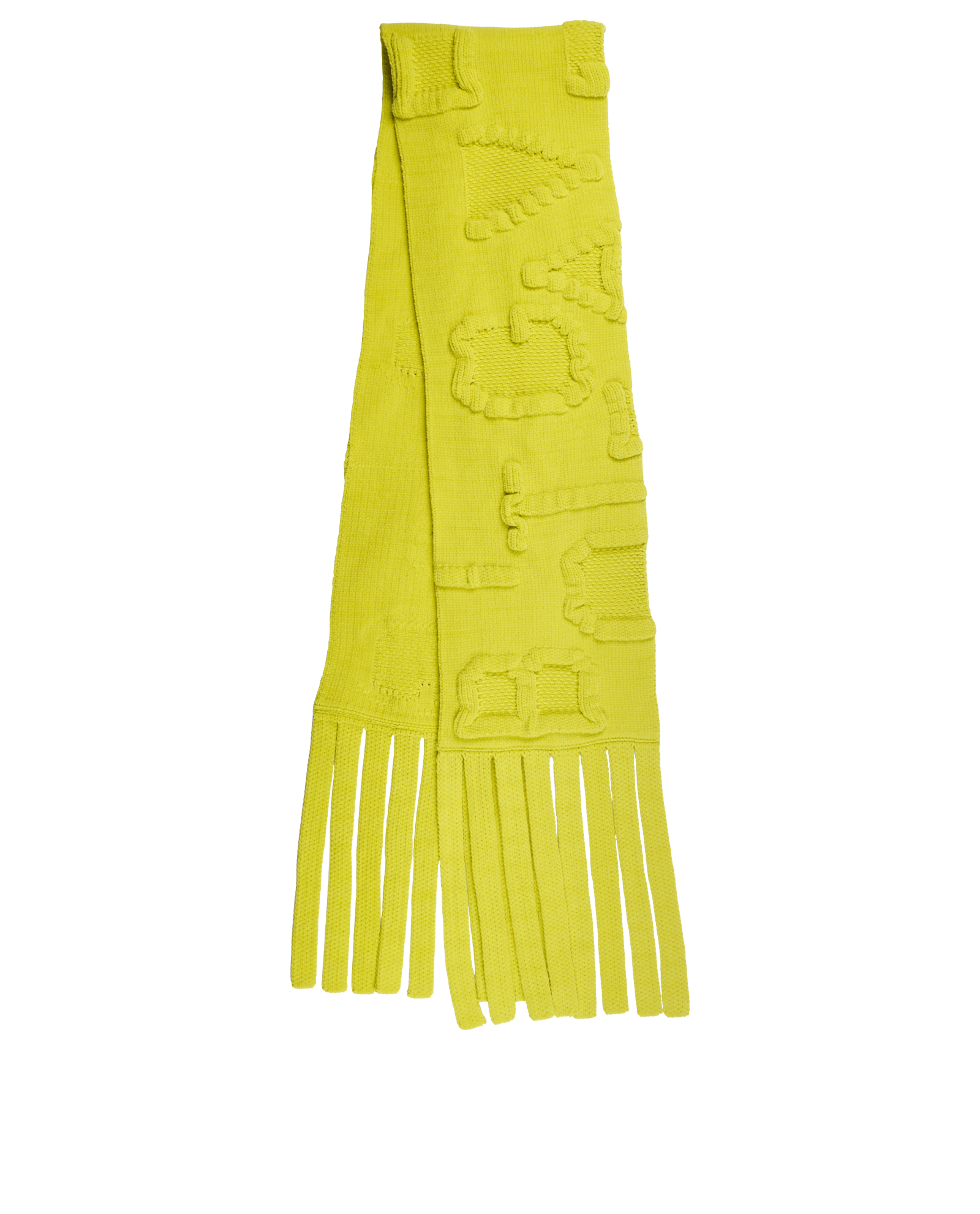Bottega Veneta Letter Print Scarf, &pound;180, Accessories, Yellow, Polyester (Polymer), Back view