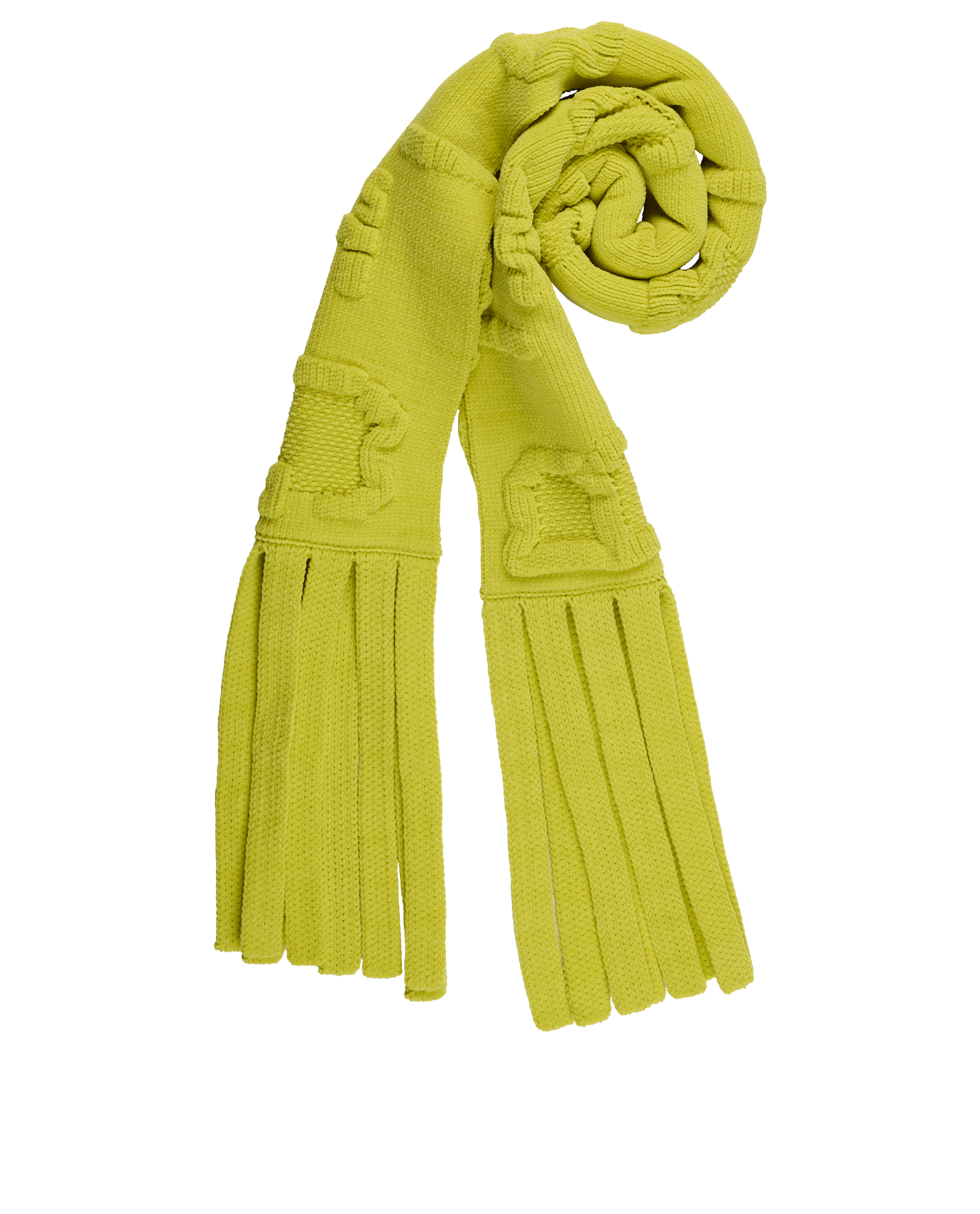 Bottega Veneta Letter Print Scarf, &pound;180, Accessories, Yellow, Polyester (Polymer), Other view