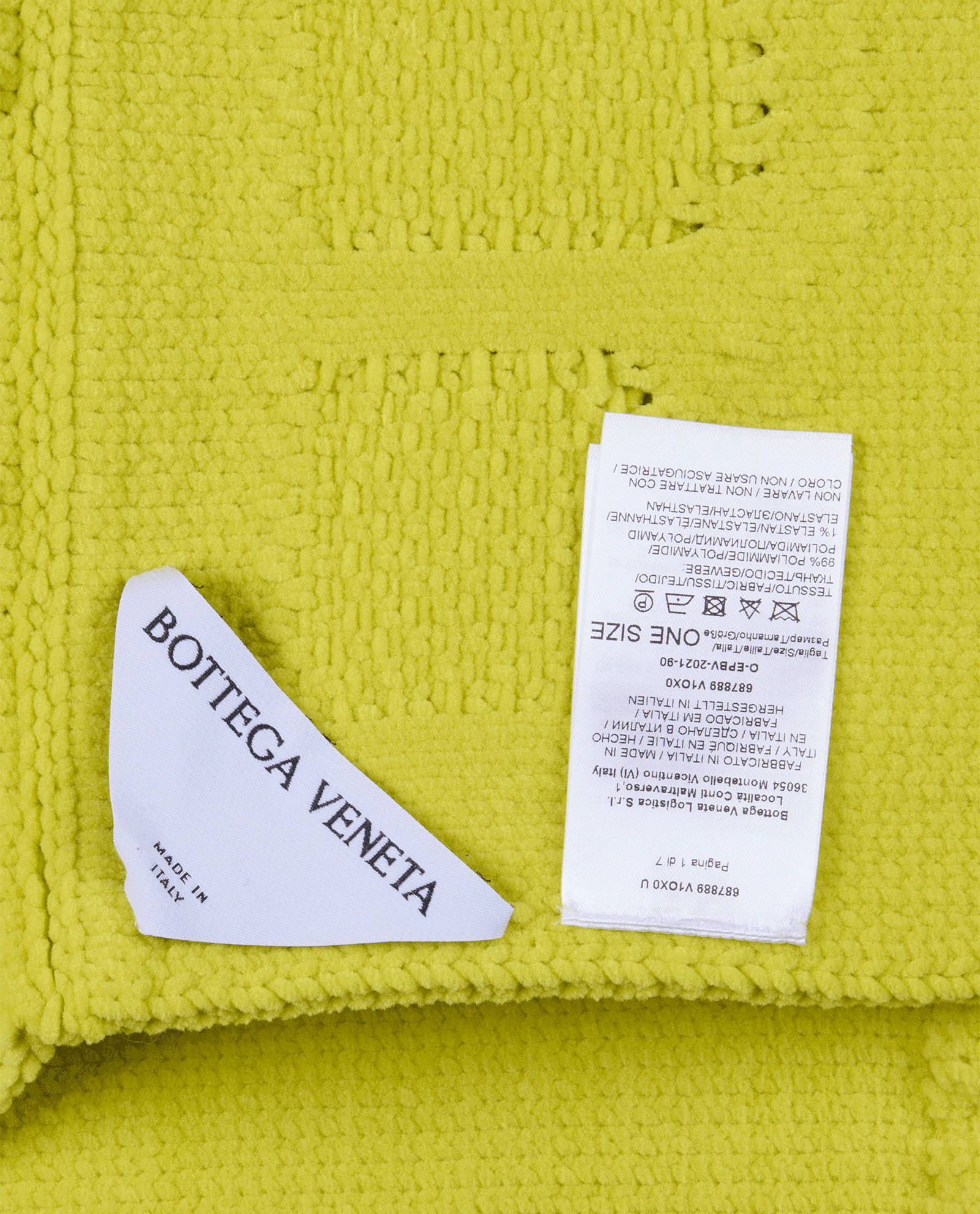 Bottega Veneta Letter Print Scarf, &pound;180, Accessories, Yellow, Polyester (Polymer), Other view