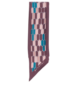 Bulgari Bandeau Scarf, Silk, Brown/Pink/Blue, MII, B, 3*