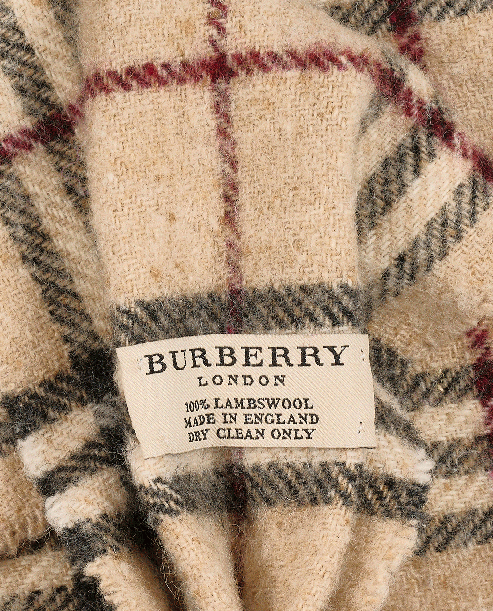 Burberry Pom Pom Check Scarf, &pound;110, Accessories, Beige, Wool, Other view