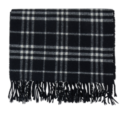 Burberry Long Check Scarf, Cashmere,Black/White, 2*