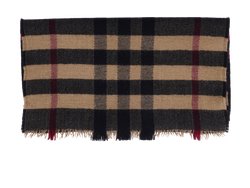 Burberry Check Scarf, Wool, Black/Red/Beige, 3*