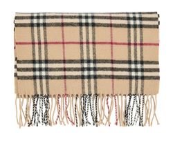 Burberry Check Scarf, Wool/Cashmere, Beige, MIS, 3*