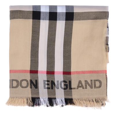 Burberry Check London England Scarf, front view