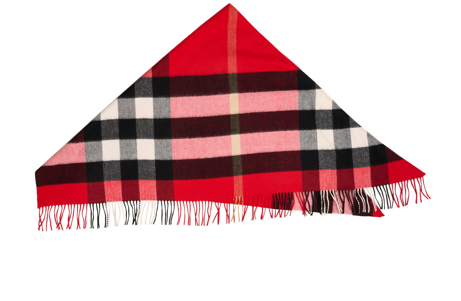 Burberry Half Mega Bandana, &pound;295, Accessories, Red, Cashmere, Back view