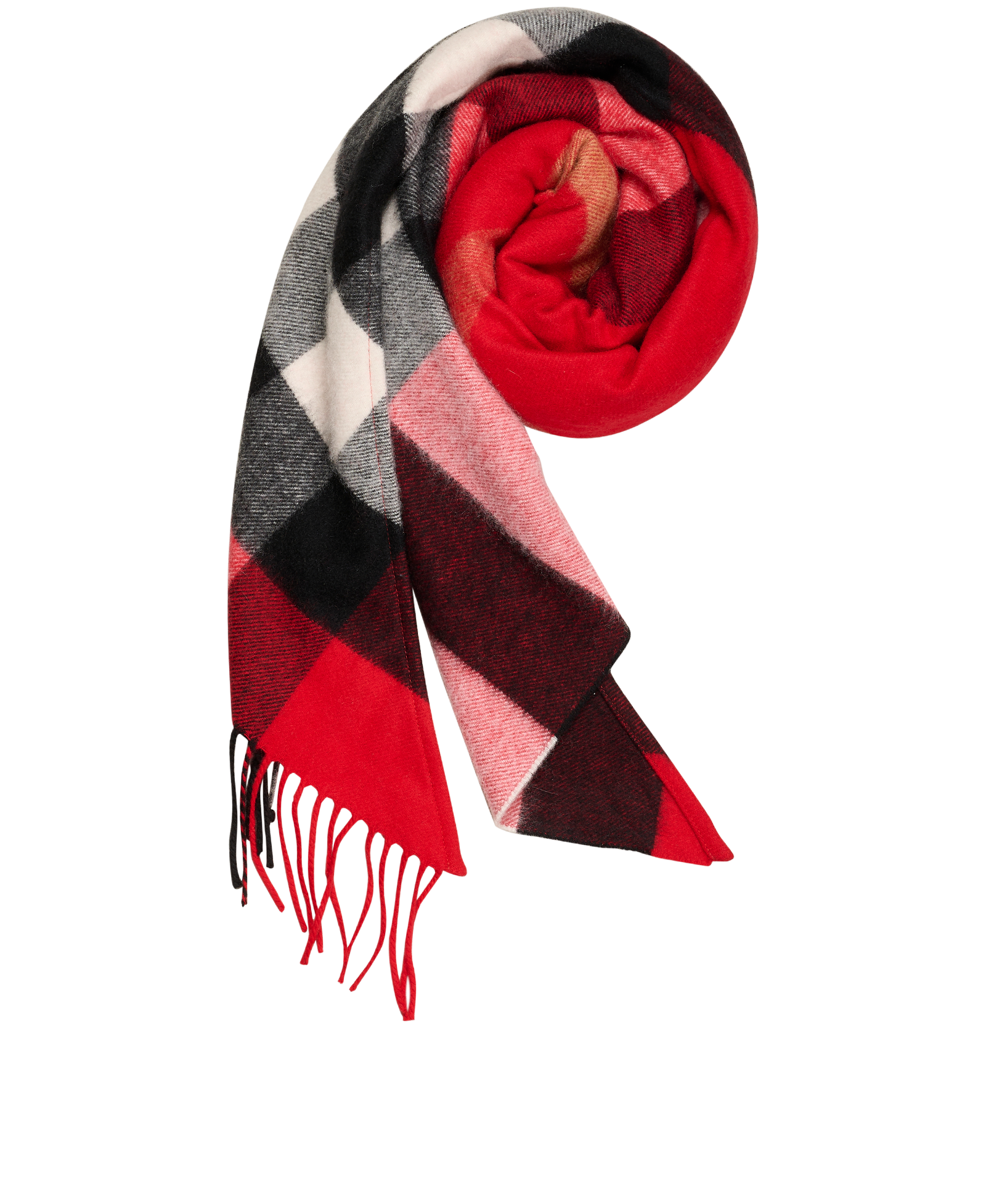Burberry Half Mega Bandana, &pound;295, Accessories, Red, Cashmere, Other view