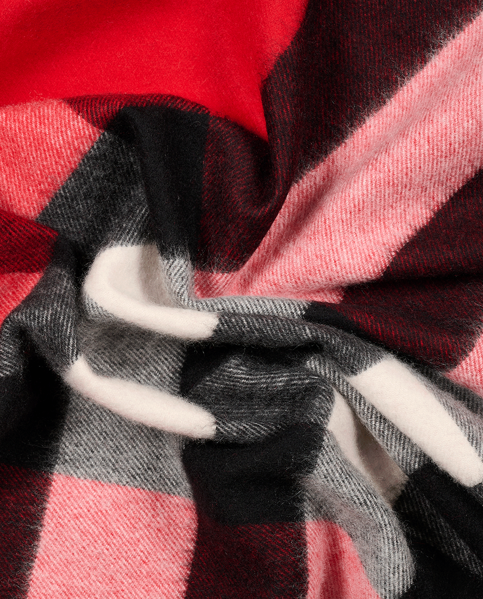 Burberry Half Mega Bandana, &pound;295, Accessories, Red, Cashmere, Other view