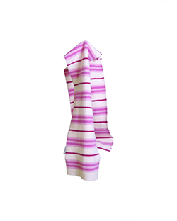 Burberry Striped Scarf, Lambswool, Pink/Cream, S, 2*