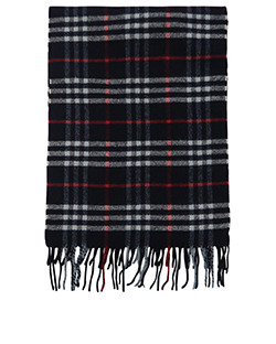 Burberry Check Scarf, Cashmere/Wool, Navy Blue, 3*