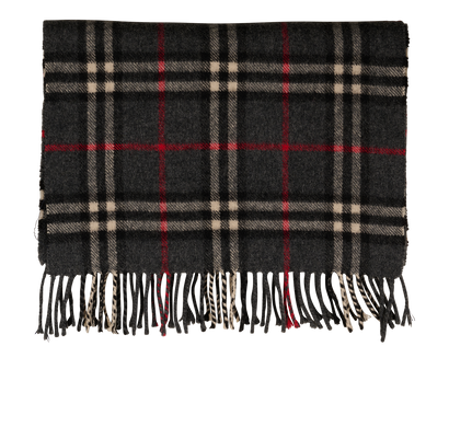 Burberrys Check Scarf, &pound;180, Accessories, Grey, Cashmere, Front view
