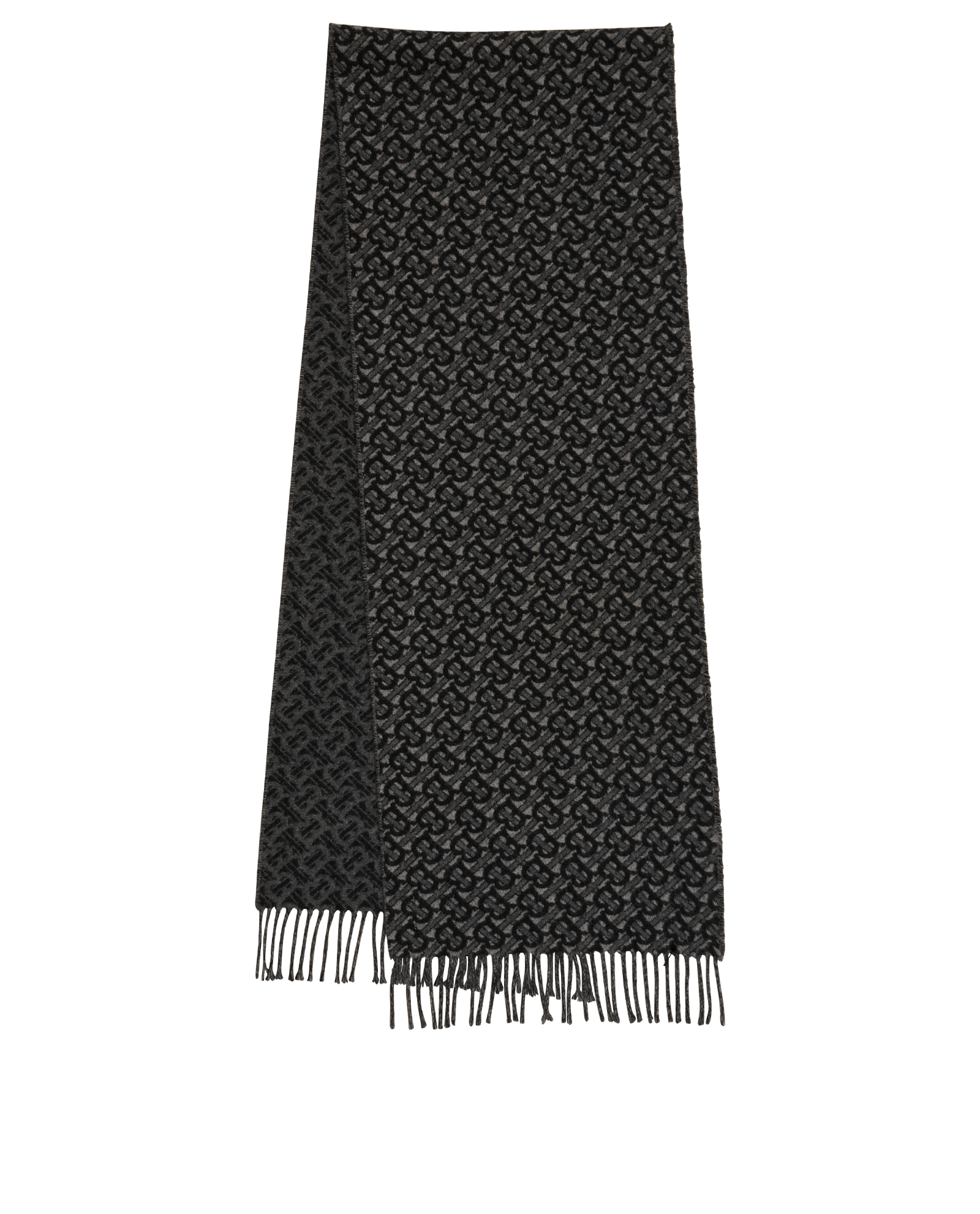 Burberry TB Scarf, &pound;250, Accessories, Black/Grey, Cashmere, Back view