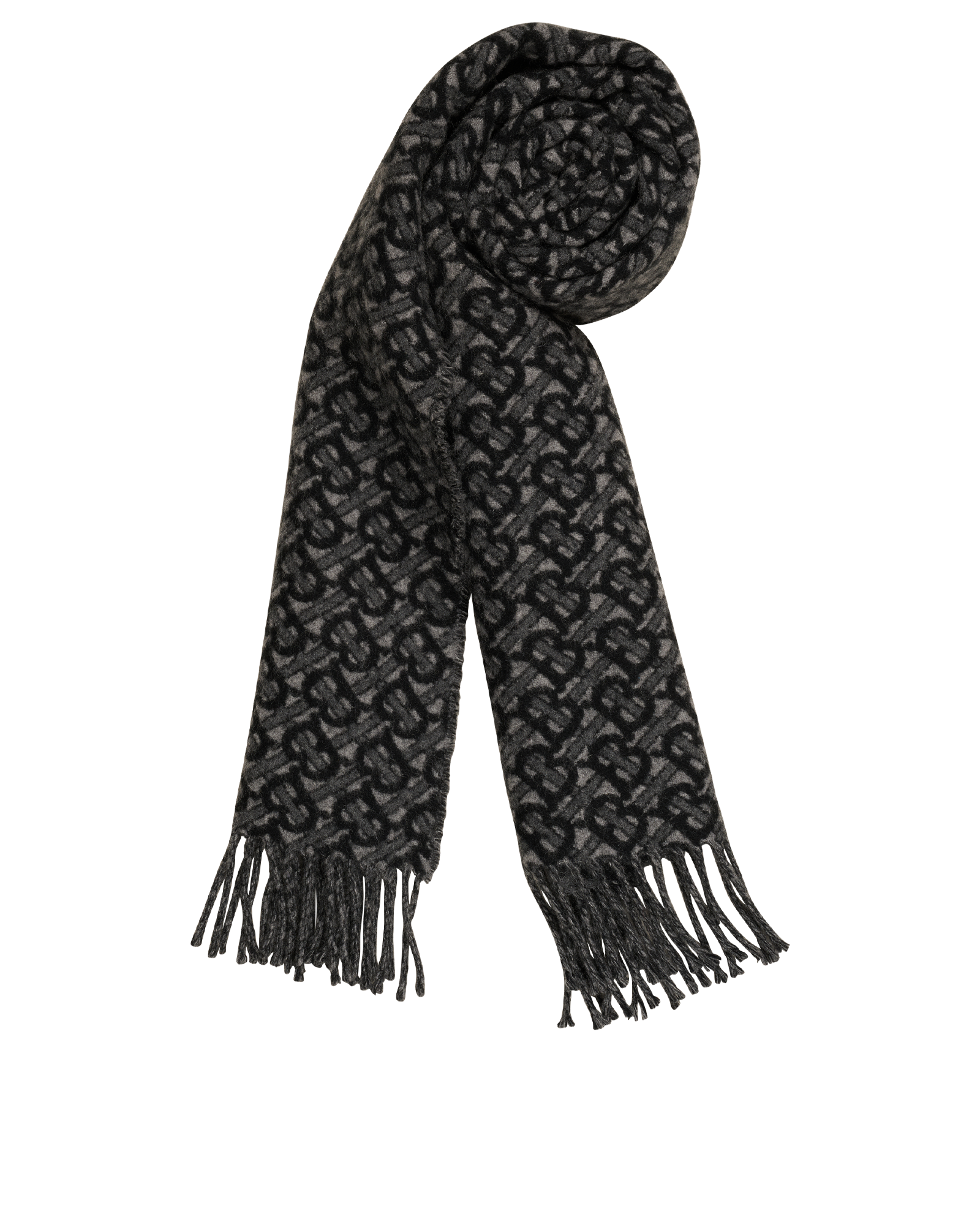 Burberry TB Scarf, &pound;250, Accessories, Black/Grey, Cashmere, Other view